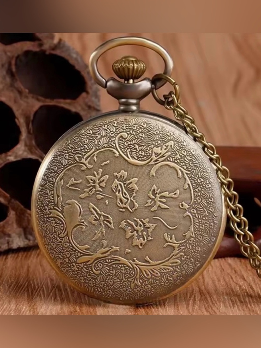 Pocket Watch Vintage Bronze Hollow Design Little Prince Necklace Pendant - Picture 4 of 6